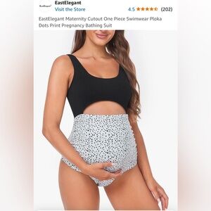 Brand New with Tags Maternity Swim Bathing Suit size medium black Swimwear